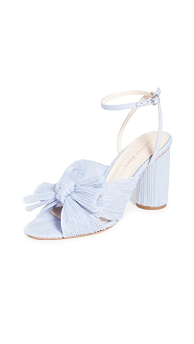Shop Loeffler Randall Camellia Pleated Bow Heel With Ankle Strap Blue