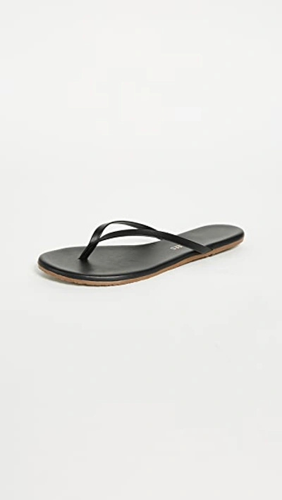 Tkees Liners Matte-leather Flip Flops In Sable