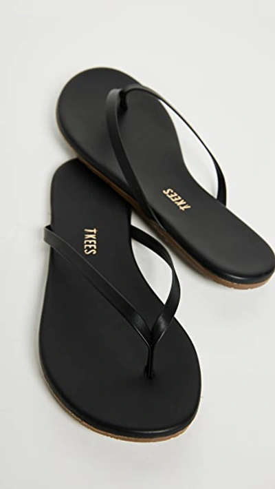 Tkees Liners Matte-leather Flip Flops In Sable