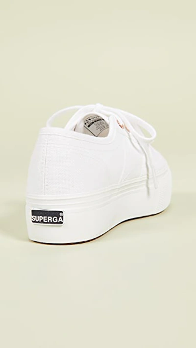 Superga 40mm Carodaur Platform Leather Sneakers In White | ModeSens