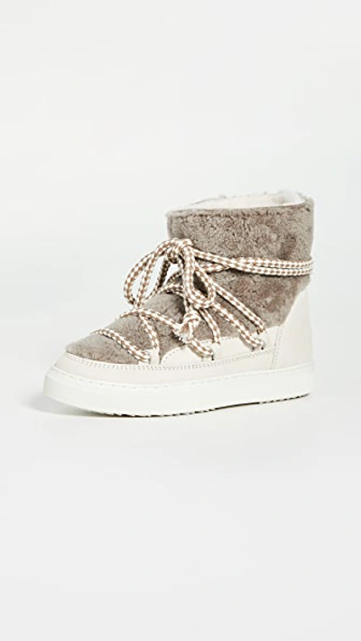 Shop Inuikii Curly Shearling Sneakers In Taupe
