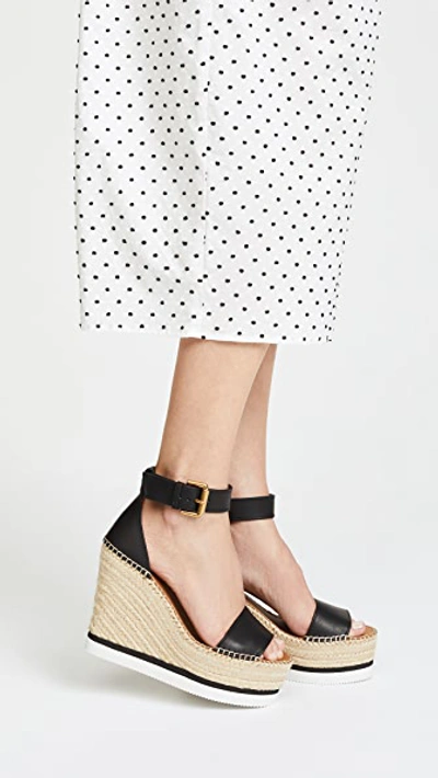 Shop See By Chloé Glyn Wedge Espadrille Nero