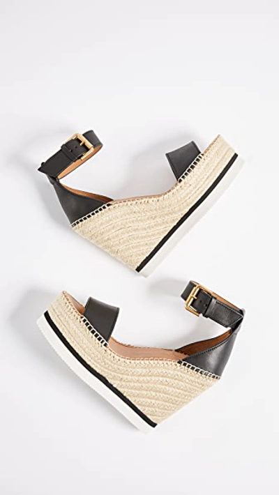 Shop See By Chloé Glyn Wedge Espadrille Nero