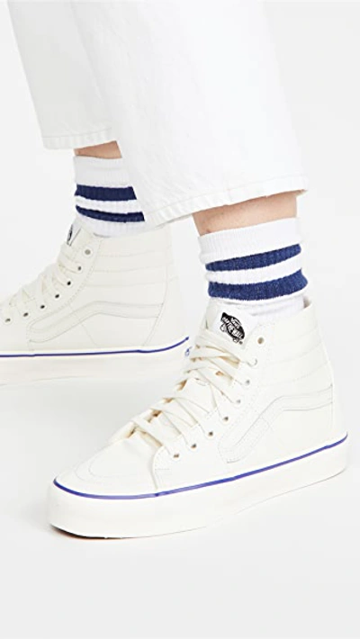 Shop Vans Retro Cali Sk8-hi Tapered Sneakers In Marshmallow/spectrum Blue