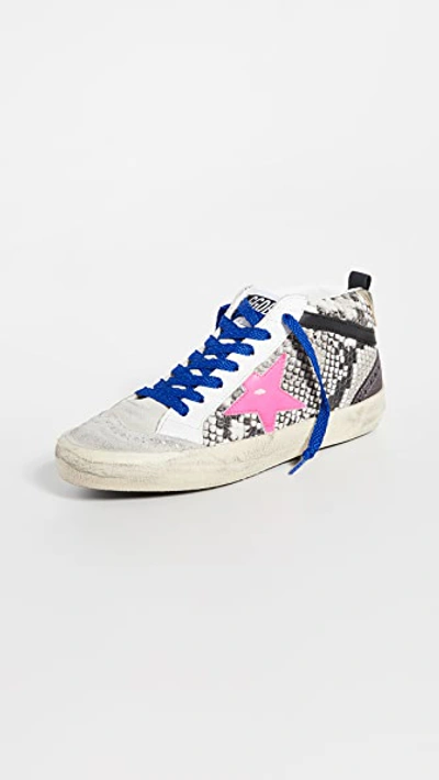 Shop Golden Goose Mid Star Sneakers In Snake/fuxia