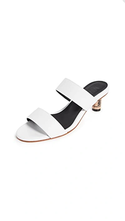 Shop Mm6 Maison Margiela Double Strap Mules In White/brown