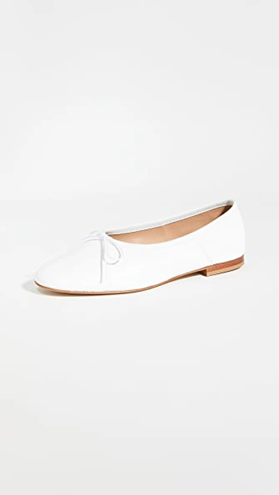 Shop Mansur Gavriel Ballerina Flats In White