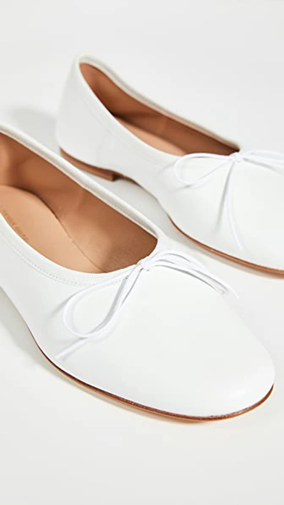 Shop Mansur Gavriel Ballerina Flats In White