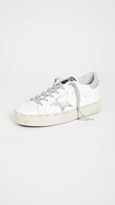 Shop Golden Goose Hi Star Sneakers White/silver 41