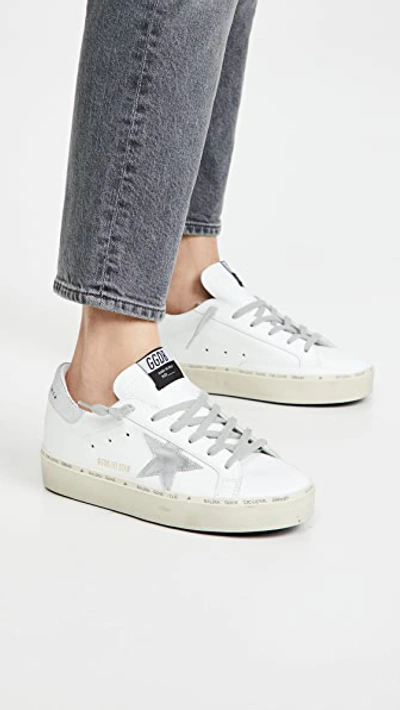 Shop Golden Goose Hi Star Sneakers White/silver 41