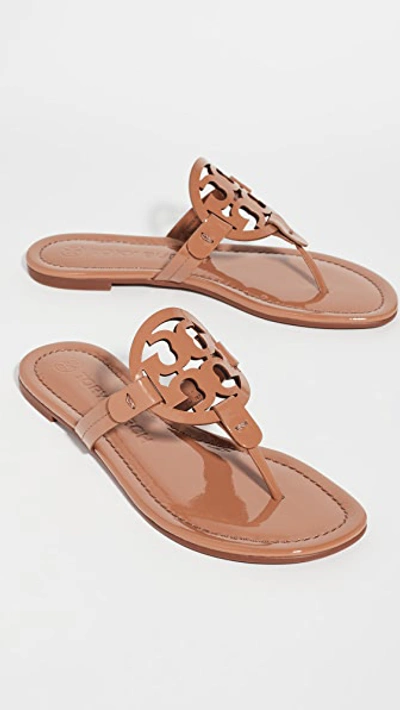 Tory Burch Miller Soft Leather Thong Sandals In Tan