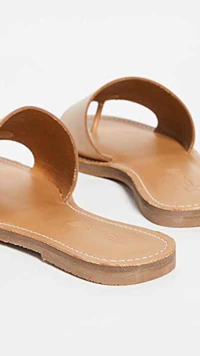Shop Madewell The Boardwalk Post Slide Sandals In Desert Camel