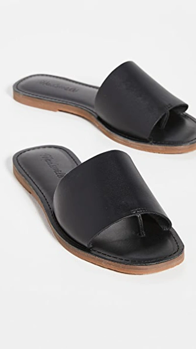Shop Madewell The Boardwalk Post Slide Sandals In True Black