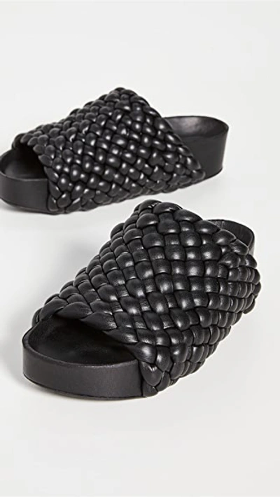 Shop Simon Miller Vegan Woven Dip Slides In Black