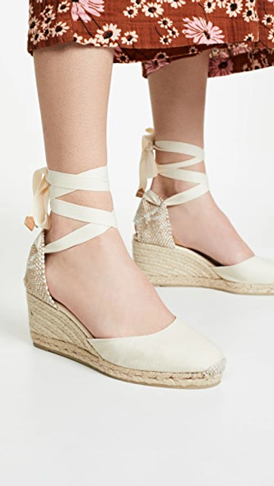 Castaã±er Carina Wedge Espadrilles In Ivory