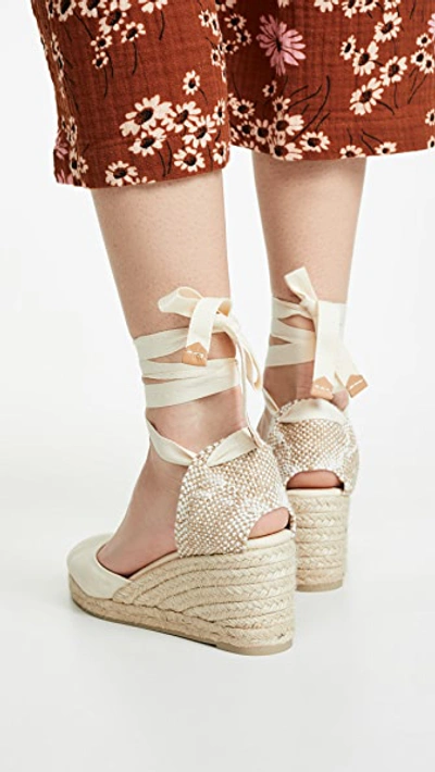 Shop Castaã±er Carina Wedge Espadrilles Ivory