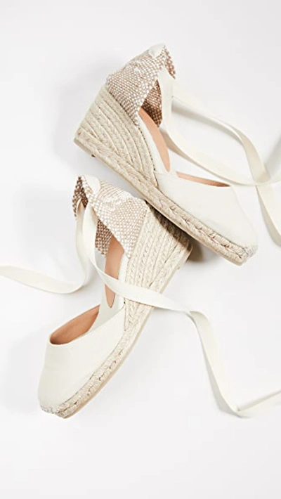 Shop Castaã±er Carina Wedge Espadrilles Ivory