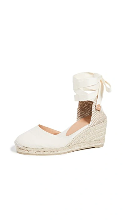 Castaã±er Carina Wedge Espadrilles In Ivory