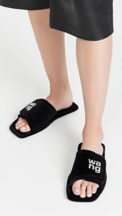 Shop Alexander Wang Lana Padded Logo Slippers