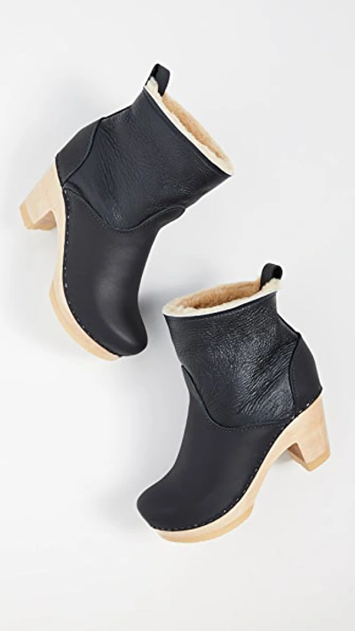 Shop No.6 Pull On Shearling High Heel Boots Ink Aviator