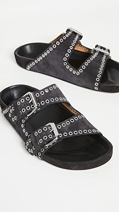 Shop Isabel Marant Lennyo Sandals Faded Black