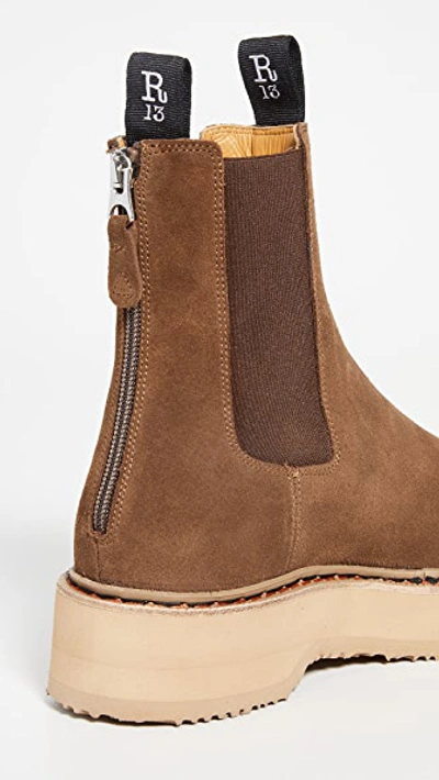 Shop R13 Single Stack Chelsea Boots Brown Suede