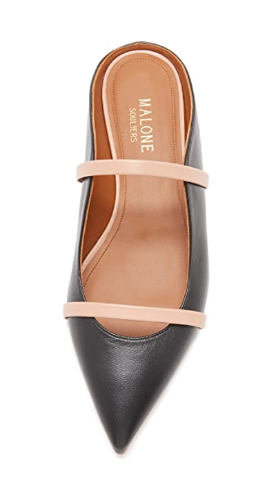 Shop Malone Souliers Maureen Flat Slides In Black/nude