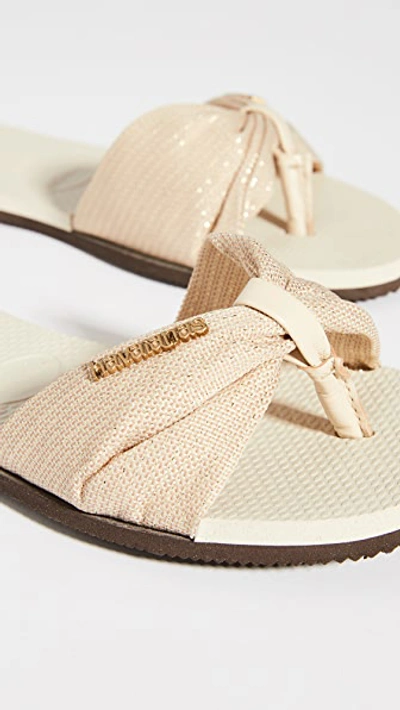 Shop Havaianas You St. Tropez Shine Flip Flops Beige