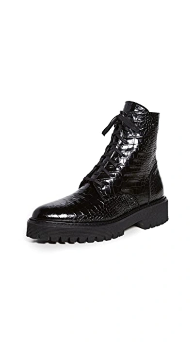 Shop Freda Salvador Emi Lug Sole Lace Up Boots In Black