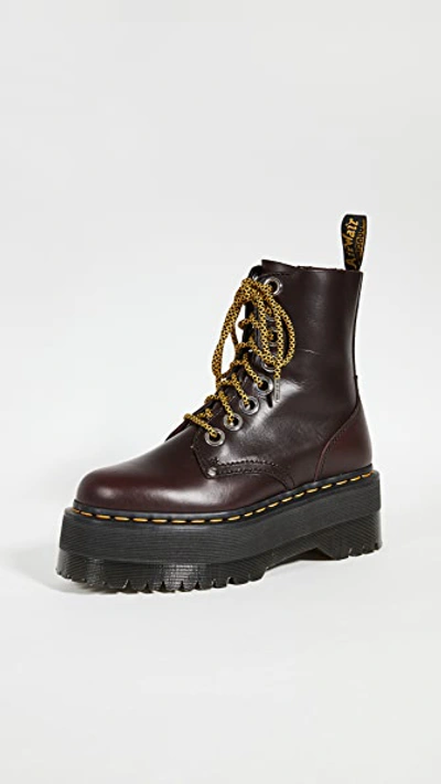 Shop Dr. Martens' Jadon Max 8 Eye Boots In Oxblood Atlas