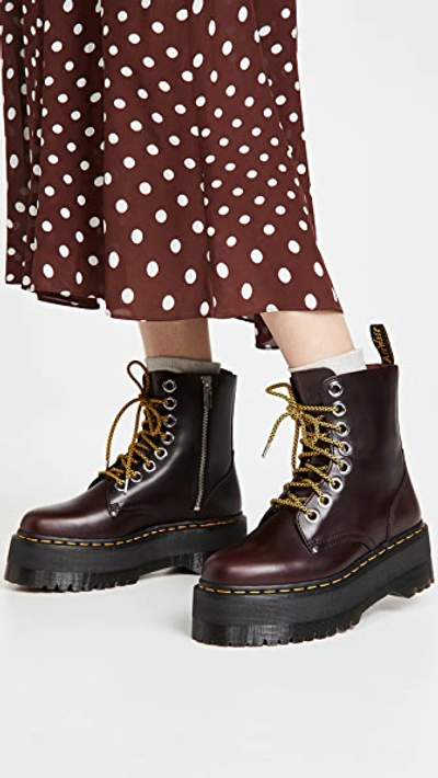 Shop Dr. Martens' Jadon Max 8 Eye Boots In Oxblood Atlas