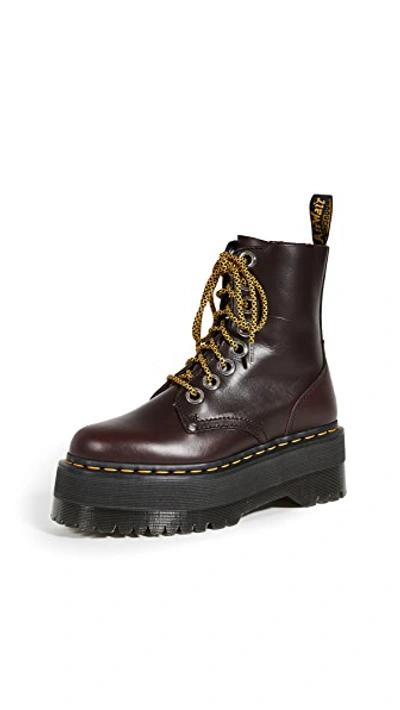 Shop Dr. Martens' Jadon Max 8 Eye Boots In Oxblood Atlas