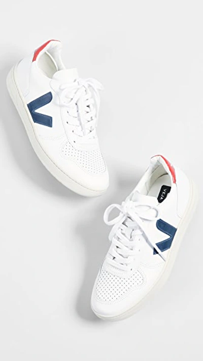 Shop Veja V-10 Sneakers White/nautico/pekin