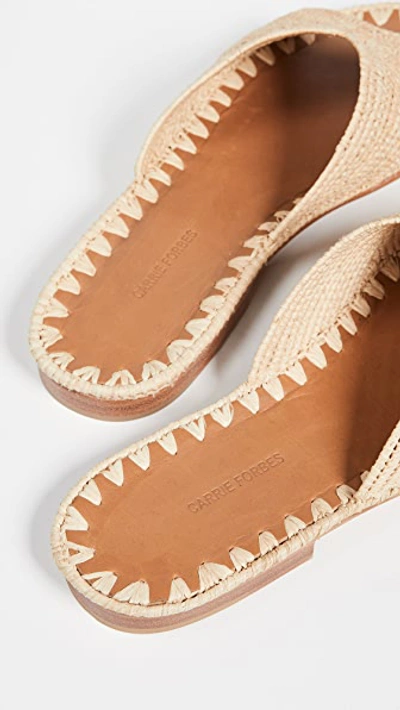 Carrie Forbes Salon Woven Raffia Slides In Natural