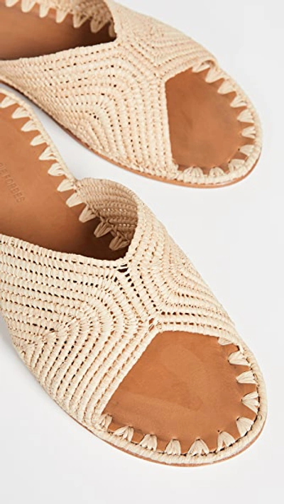 Carrie Forbes Salon Woven Raffia Slides In Natural