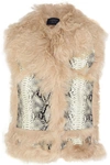 LANVIN Shearling And Snake-Effect Leather Vest