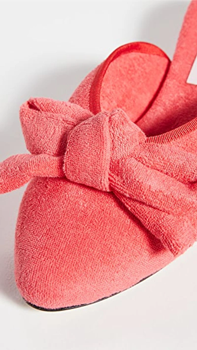 Shop Olivia Morris At Home Daphne Bow House Slippers In Coral Red
