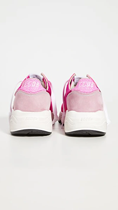 Shop Golden Goose Running Sole Sneakers In Fuchsia Pink Star Glitter