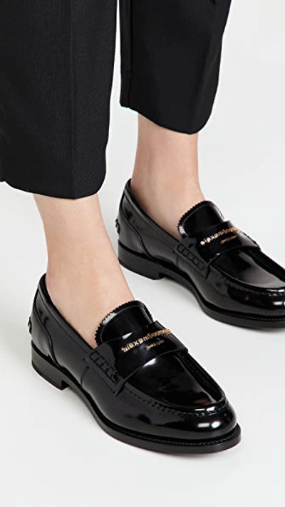 Shop Alexander Wang Carter Logo Letters Loafers