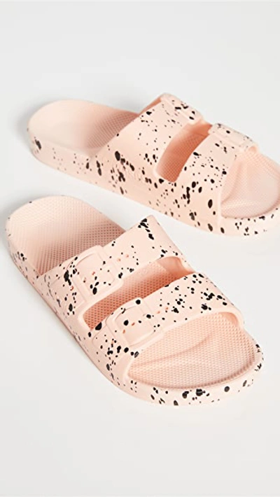 Shop Freedom Moses Moses Two Band Slides In Baby Splatter