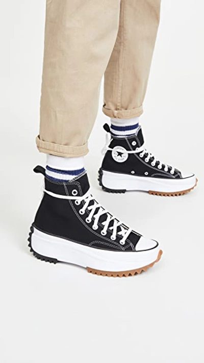 Shop Converse Run Star Hike Hi Sneakers In Black/white/gum