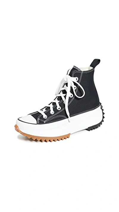 Shop Converse Run Star Hike Hi Sneakers In Black/white/gum