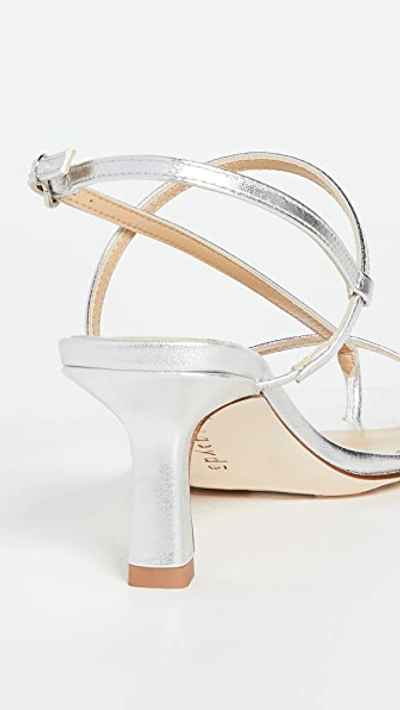Shop Aeyde Elise Strappy Sandals Laminated Silver