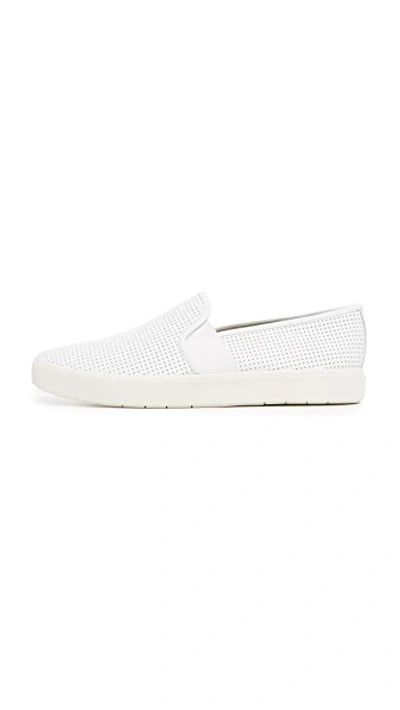 Vince Blair Croc-embossed Leather Slip-on Sneakers In White