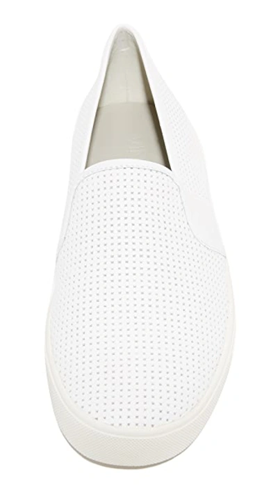 Vince Blair Croc-embossed Leather Slip-on Sneakers In White