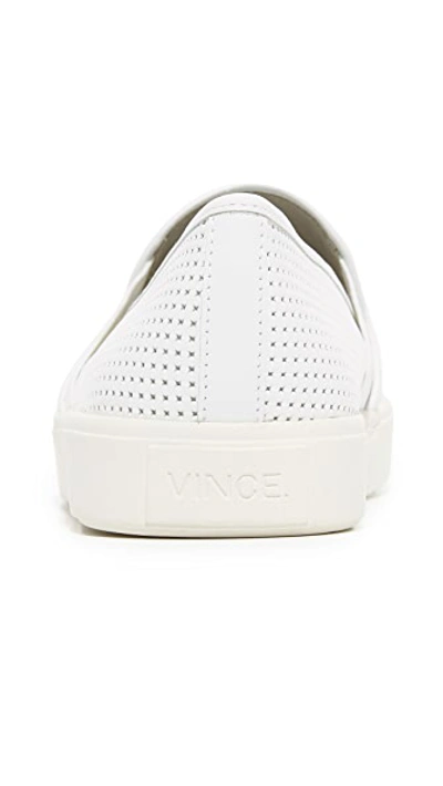 Vince Blair Croc-embossed Leather Slip-on Sneakers In White