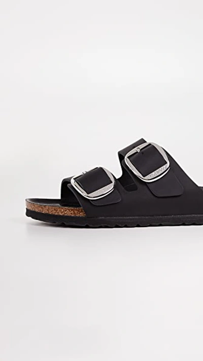 Birkenstock Arizona Big Buckle Birko Flor Womens Sandals In Black