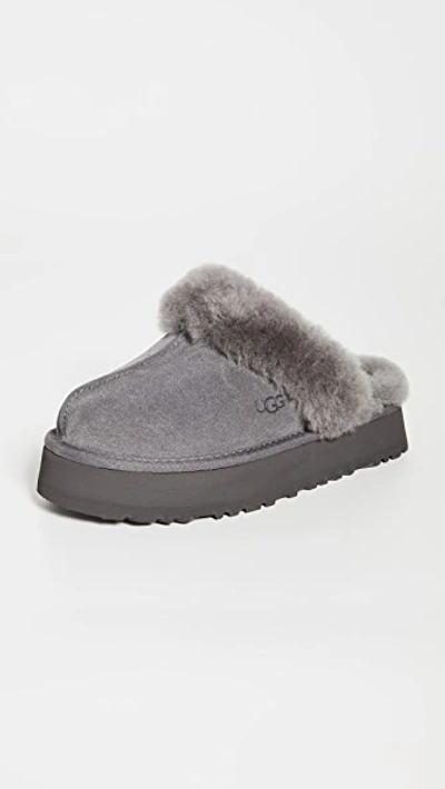Shop Ugg Disquette Slippers Charcoal