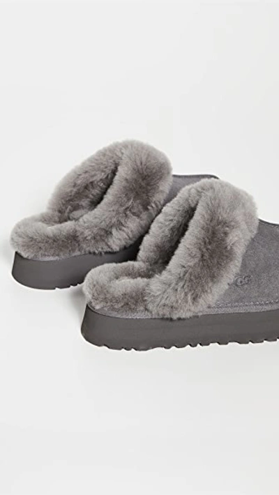 Shop Ugg Disquette Slippers Charcoal