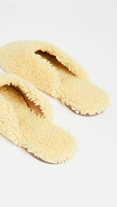 Shop Sleeper Shearling Slippers In Yellow